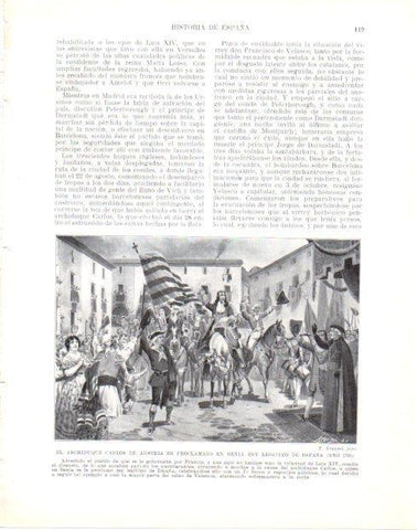 LAMINA V33959: Arquiduque Carlos de Austria proclamado en Denia rey  en 1705 por T. Argemi
