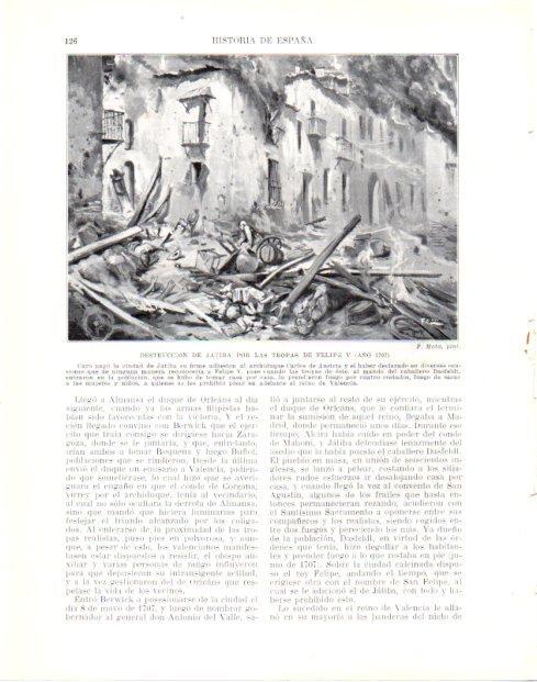 LAMINA V33962: Destruccion de Jativa por las tropas de Felipe V por F. Mota