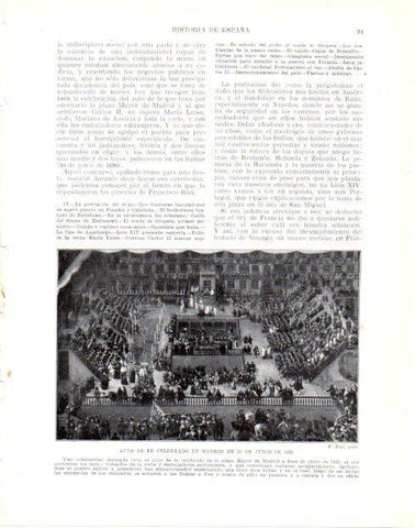 LAMINA V33945: Auto de fe en Madrid en junio de 1680 por F. Rizi