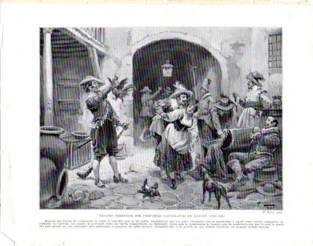 LAMINA V33936: Excesos cometidos por compañias castellanas en Aragon en 1626 por F. Mota