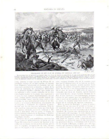 LAMINA V33942: Descalabro de Don Juan de Austria en Ameixial por F. Mota