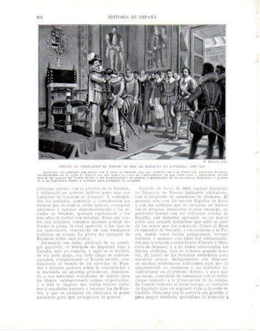 LAMINA V33873: Felipe III imponiendo el Toison de Oro al Marques de Espinola por F. Blanch