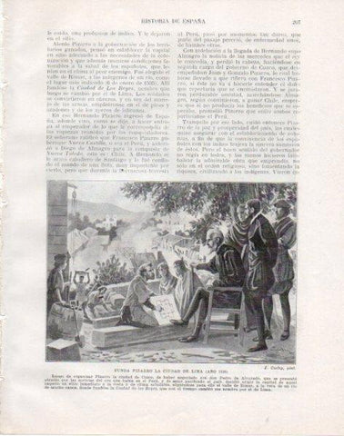 LAMINA V33801: Funda Pizarro la ciudad de Lima por J. Cuchy
