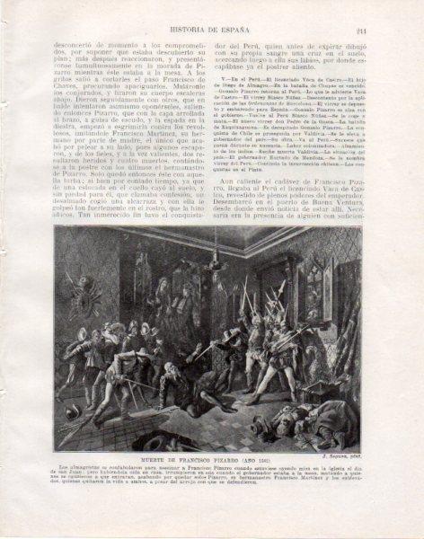 LAMINA V33803: Muerte de Francisco Pizarro por J. Segura