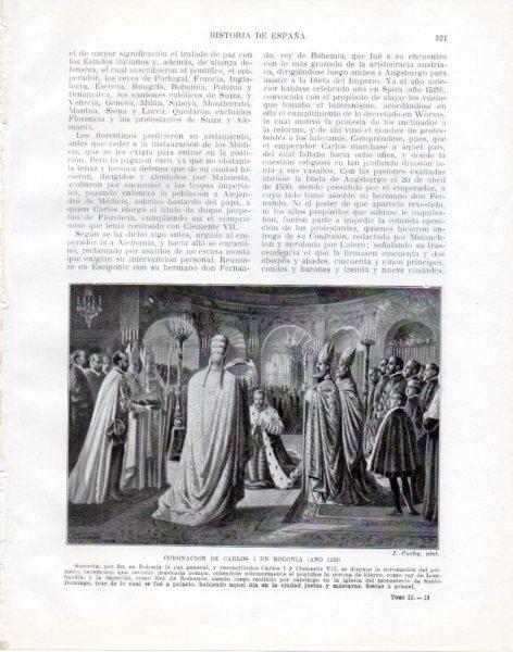LAMINA V33808: Coronacion de Carlos I en Bolonia por J. Cuchy