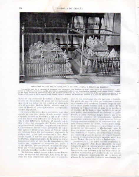 LAMINA V33810: Sepulcros de los Reyes Catolicos y de Juana y Felipe el Hermoso
