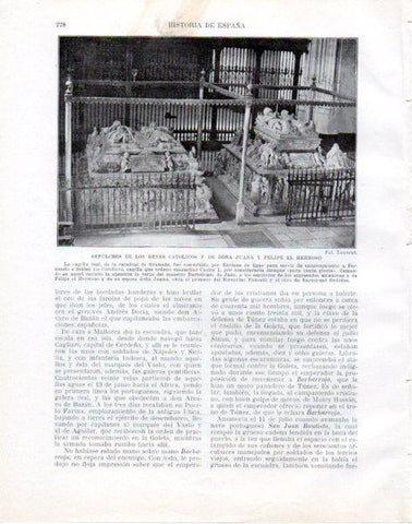 LAMINA V33810: Sepulcros de los Reyes Catolicos y de Juana y Felipe el Hermoso