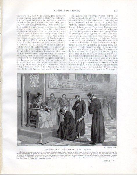 LAMINA V33813: Fundacion de la Compañía de Jesus por F. Blanch