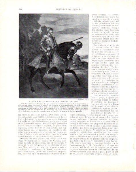 LAMINA V33818: Carlos V en la batalla de Muhlberg por Tiziaño