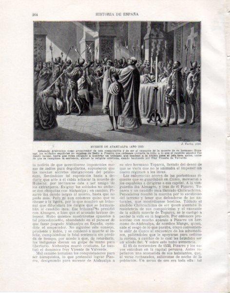 LAMINA V33799: Muerte de Atahualpa por J. Cuchy