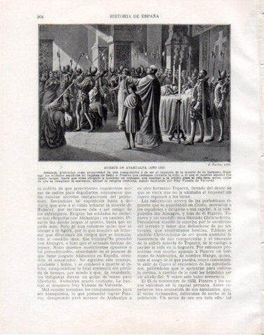 LAMINA V33799: Muerte de Atahualpa por J. Cuchy