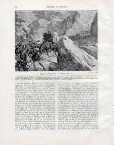 LAMINA V33797: Pizarro atraviesa los Andes por F. Mota