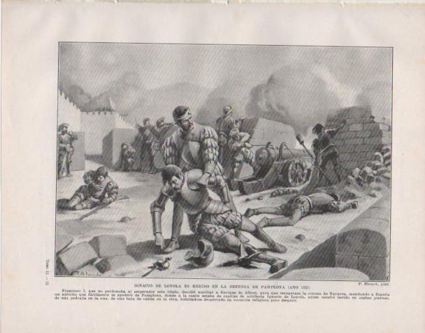 LAMINA V33778: Ignacio de Loyola herido en la defensa de Pamplona por F. Blanch