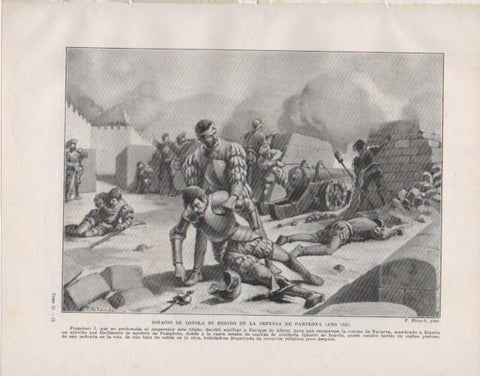LAMINA V33778: Ignacio de Loyola herido en la defensa de Pamplona por F. Blanch