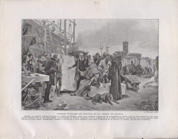 LAMINA V33781: Cardenal Cisneros en Illescas por A. Ferrant