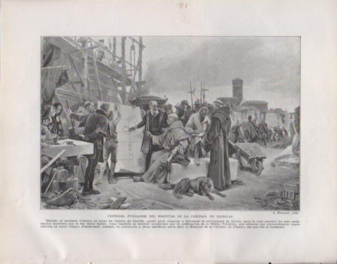 LAMINA V33781: Cardenal Cisneros en Illescas por A. Ferrant