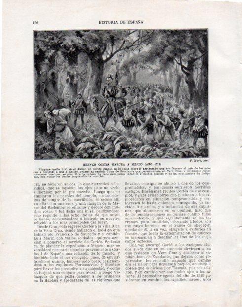LAMINA V33784: Hernan Cortes marcha a Mejico por F. Mota