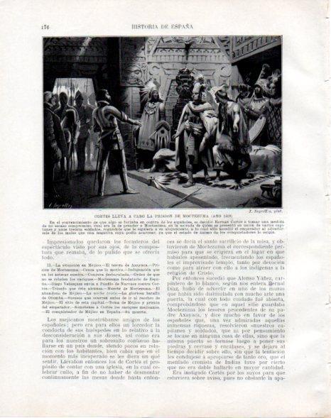 LAMINA V33786: Hernan Cortes lleva a prision a Moctezuma por J. Segrelles