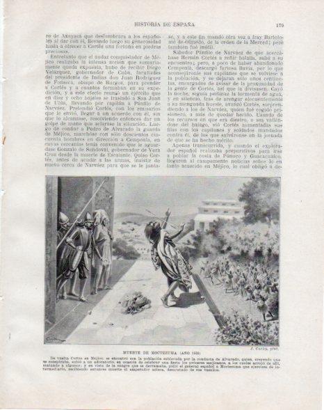 LAMINA V33788: Muerte de Moctezuma por J. Cuchy