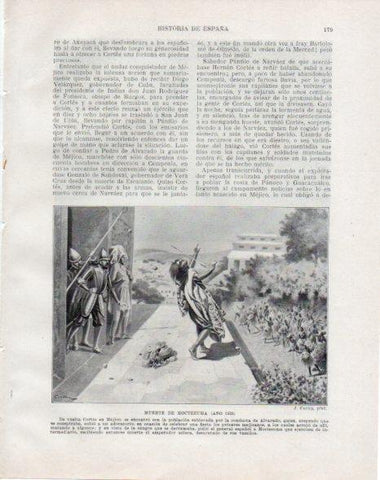 LAMINA V33788: Muerte de Moctezuma por J. Cuchy
