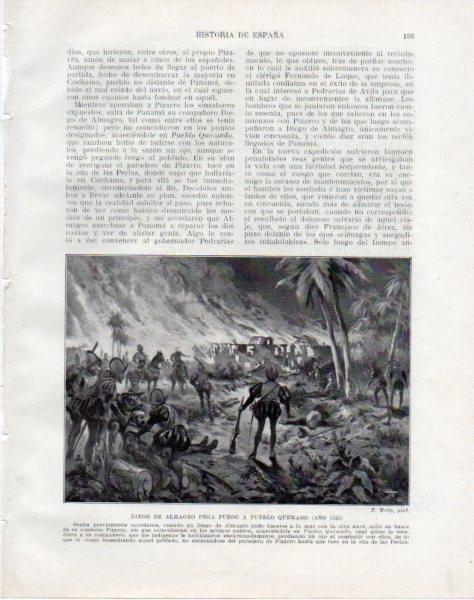 LAMINA V33794: Diego de Almagro incendia Pueblo Quemado por F.Mota