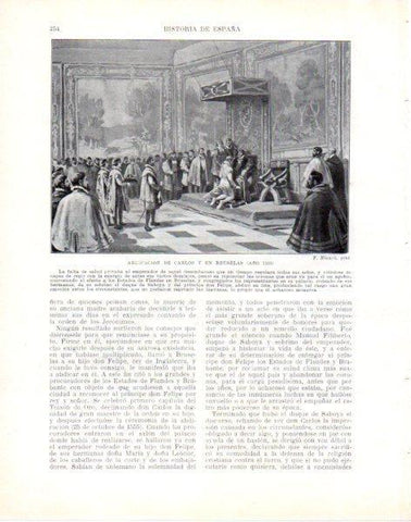 LAMINA V33822: Abdicacion de Carlos V en Bruselas por F. Blanch