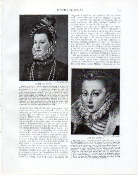 LAMINA V33850: Isabel de Valois por Pantoja y Ana de Austria por Sanchez Coello