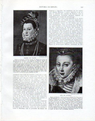 LAMINA V33850: Isabel de Valois por Pantoja y Ana de Austria por Sanchez Coello