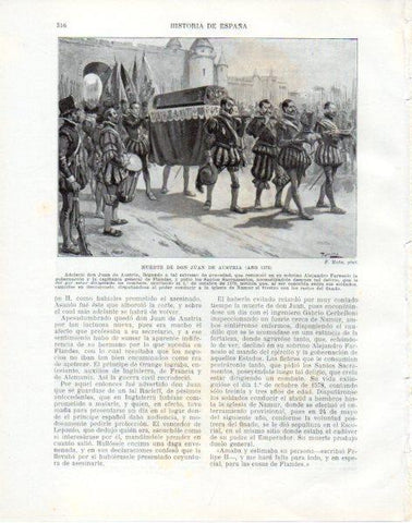 LAMINA V33851: Muerte de Don Juan de Austria por F. Mota