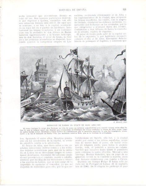 LAMINA V33854: Rendicion de Lisboa al Duque de Alba por F. Blanch