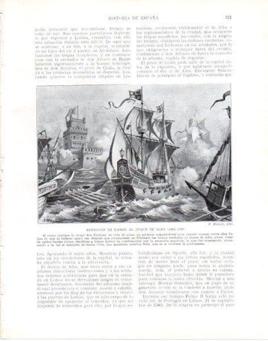 LAMINA V33854: Rendicion de Lisboa al Duque de Alba por F. Blanch