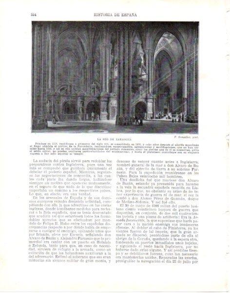 LAMINA V33859: La Seo de Zaragoza por F. Gonzalvo