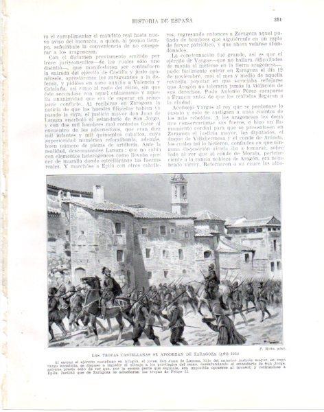 LAMINA V33866: Las tropas castellanas se apoderan de Zaragoza por F. Mota