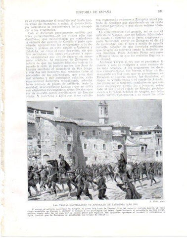 LAMINA V33866: Las tropas castellanas se apoderan de Zaragoza por F. Mota