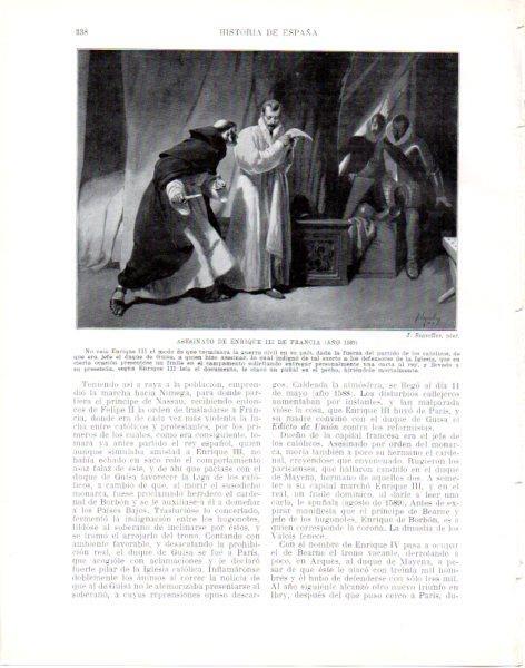 LAMINA V33860: Asesinato de Enrique III de Francia por J. Segrelles