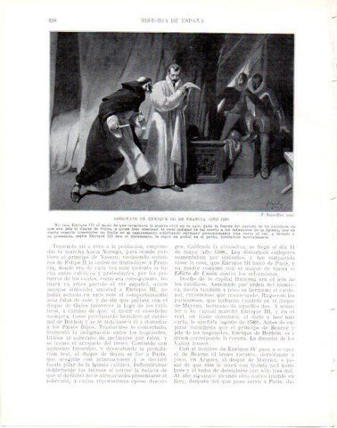 LAMINA V33860: Asesinato de Enrique III de Francia por J. Segrelles