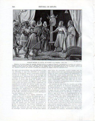 LAMINA V33848: España pierde la plaza de Tunez y La Goleta por F. Mota