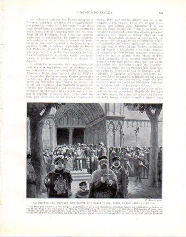 LAMINA V33826: Casamiento del principe Don Felipe con Maria Tudor por F. Blanch