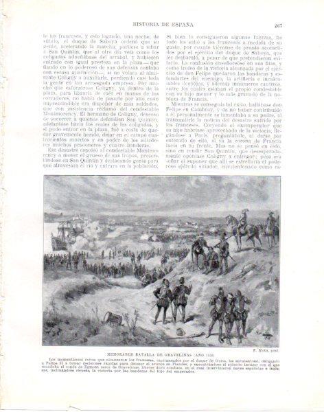LAMINA V33828: Batalla de Gravelinas por F. Mota