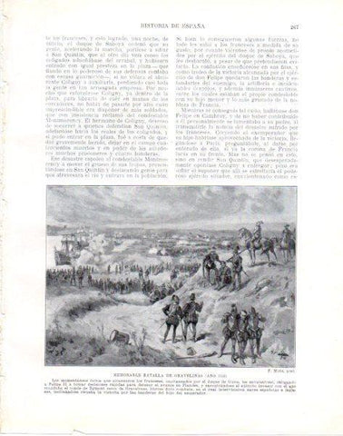 LAMINA V33828: Batalla de Gravelinas por F. Mota