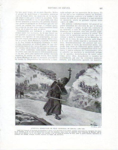 LAMINA V33838: Fray Cristobal de Molina en el puente de Tablete por F. Mota