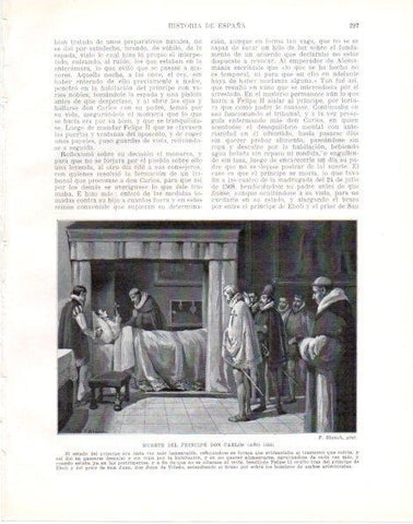 LAMINA V33842: Muerte del principe Don Carlos año 1568 por F. 