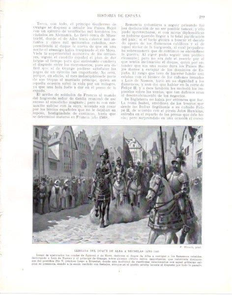 LAMINA V33843: Llegada del Duque de Alba a Bruselas por F. Blanch