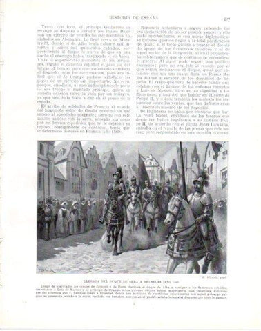 LAMINA V33843: Llegada del Duque de Alba a Bruselas por F. Blanch