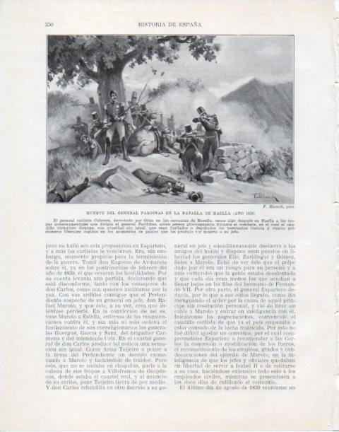 LAMINA V34098: Muerte del general Pardiñas en la batalla de Maella por F. Blanch