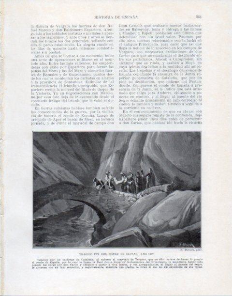 LAMINA V34099: Ahorcamiento del Conde de España en 1839 por F. Blanch