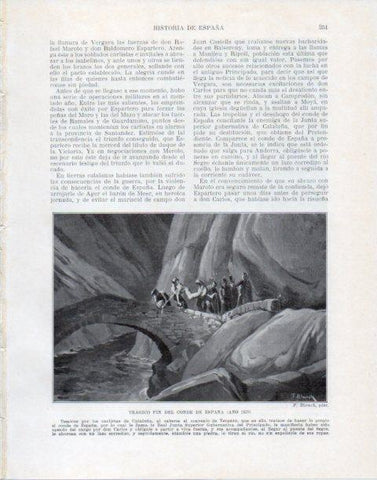 LAMINA V34099: Ahorcamiento del Conde de España en 1839 por F. Blanch