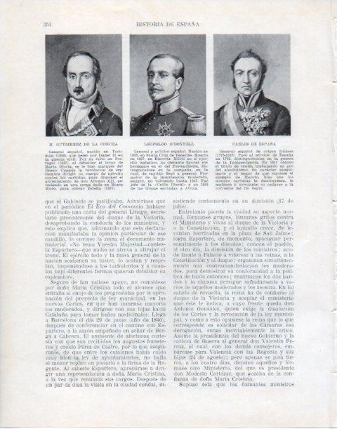 LAMINA V34100: Gutierrez de la Concha, Leopoldo O'Donnell y Carlos de España