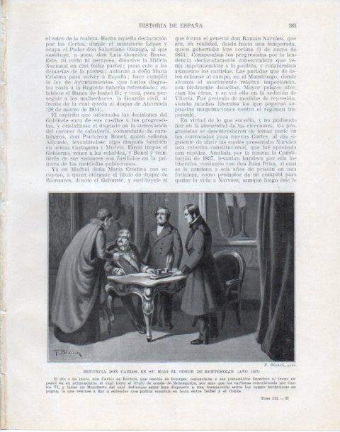 LAMINA V34104: Renuncia de Carlos de Borbon en su hijo en 1845 por F. Blanch