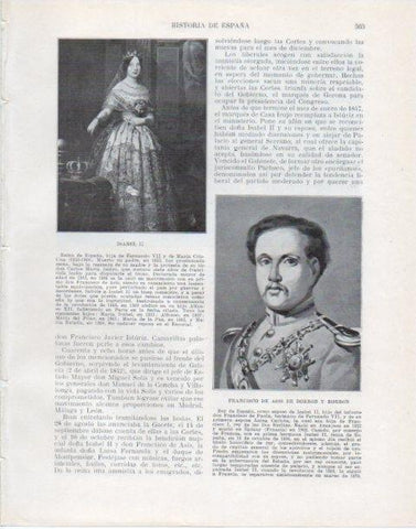 LAMINA V34105: Isabel II y F. de Asis de Borbon